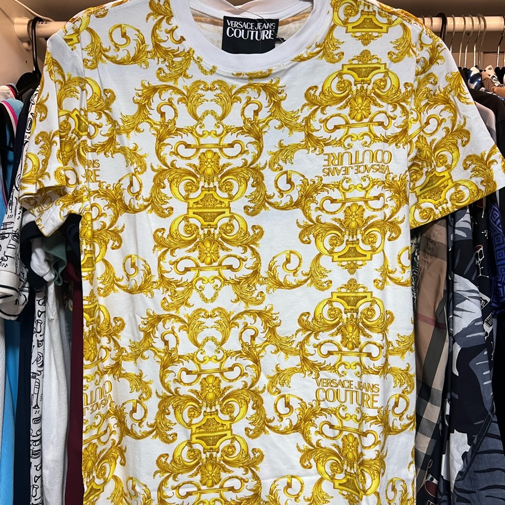 Versace Jeans Collection Gold Patterned Tee